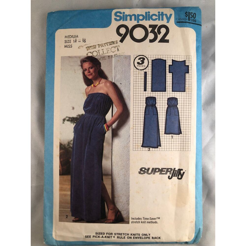 VINTAGE, RETRO, SIMPLICITY, 1979, DRESS, #9032, MEDIUM, SIZE 14-16 MISS